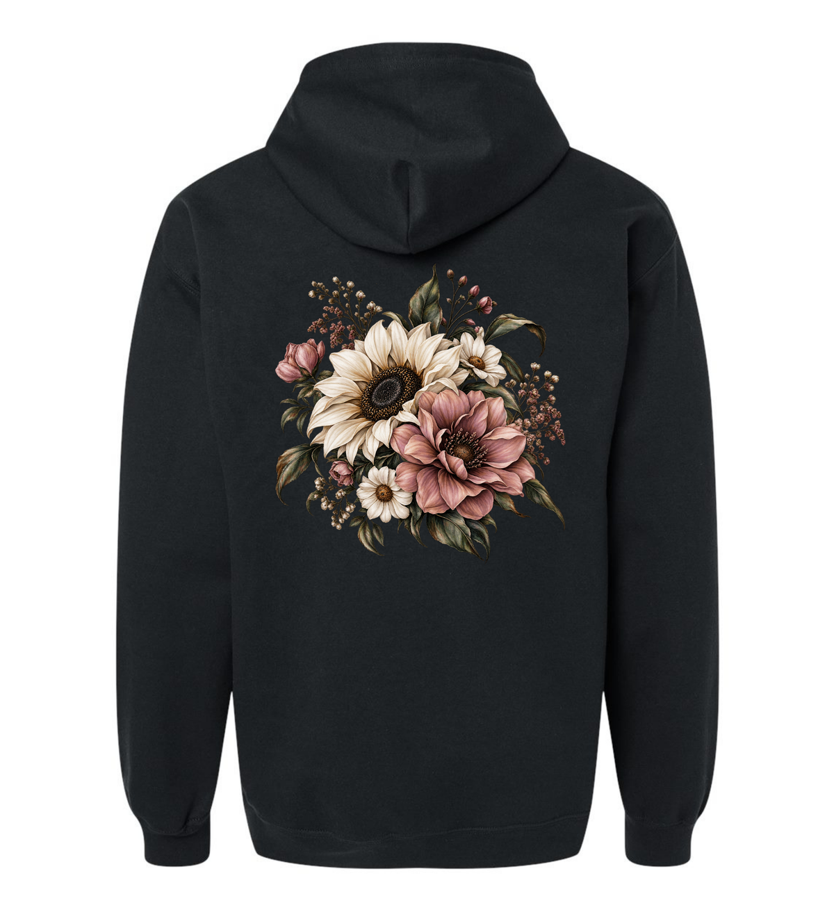 Fall Floral - Full-Zip Hoodie Midweight Sweatshirt
