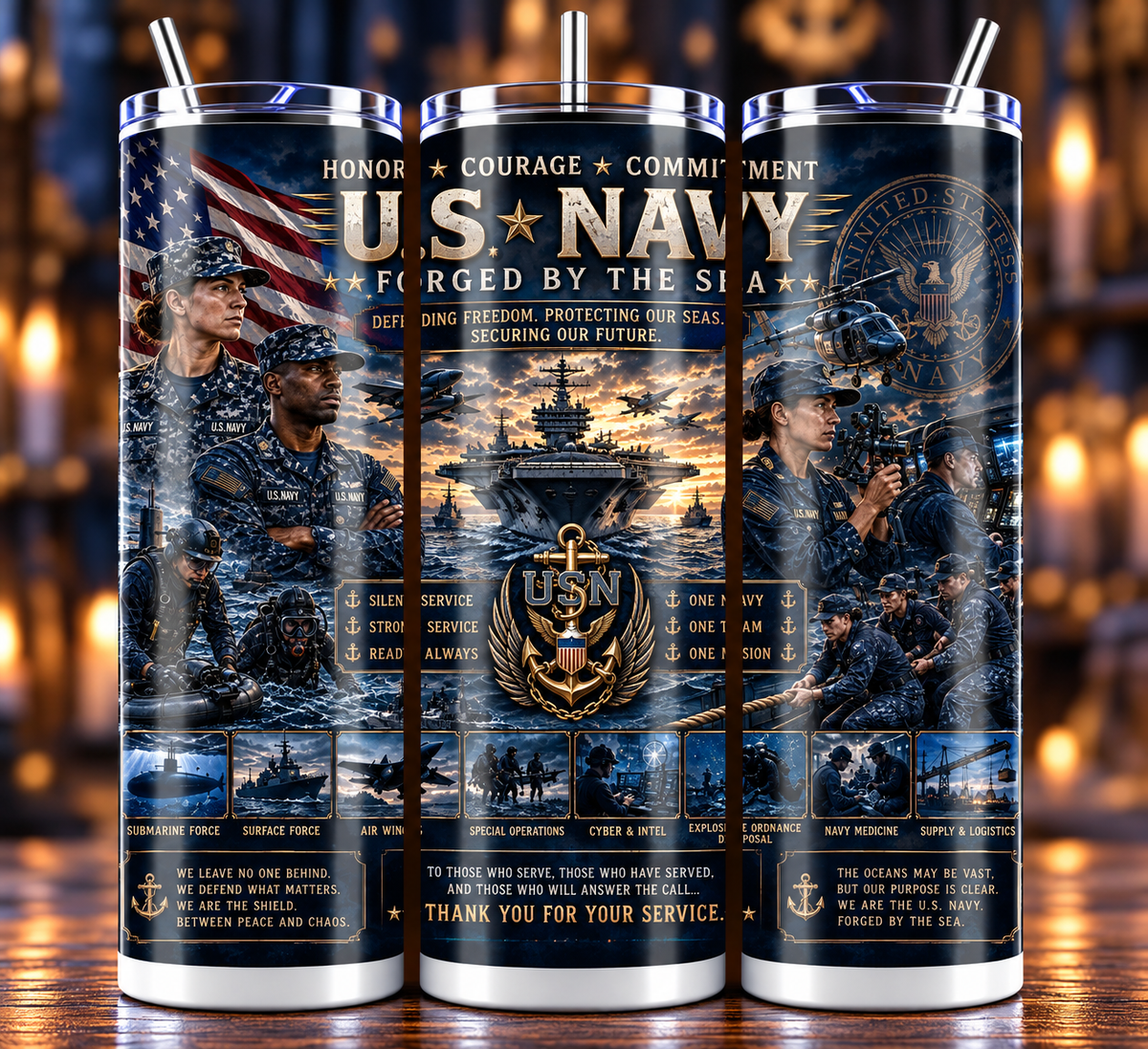 All Military Services 20oz Sublimated Tumbler