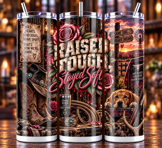 Raised Tough Stayed Soft 20oz Sublimated Tumbler