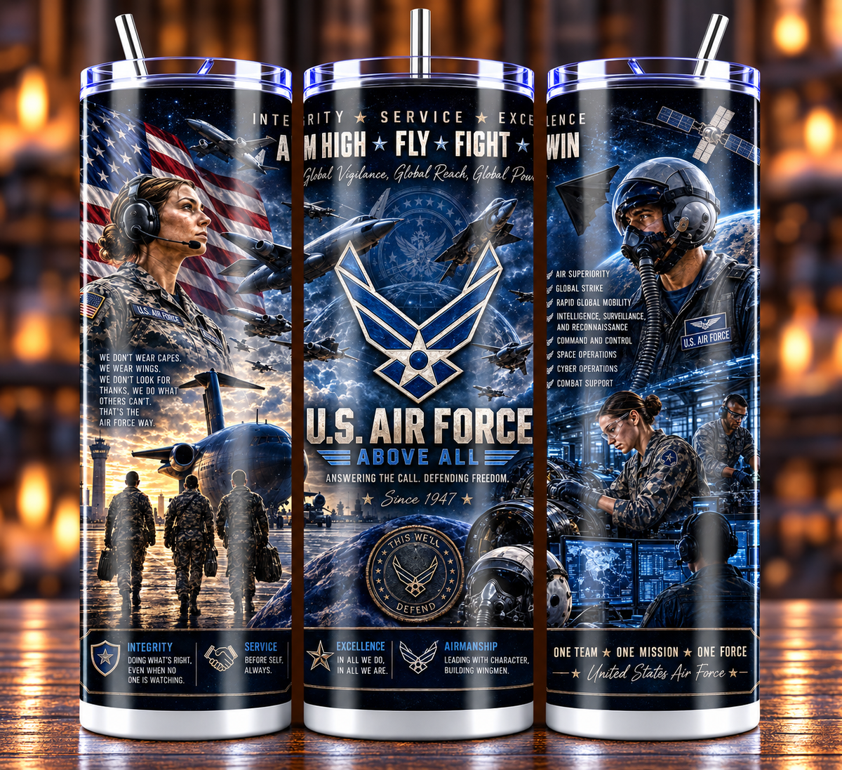 All Military Services 20oz Sublimated Tumbler