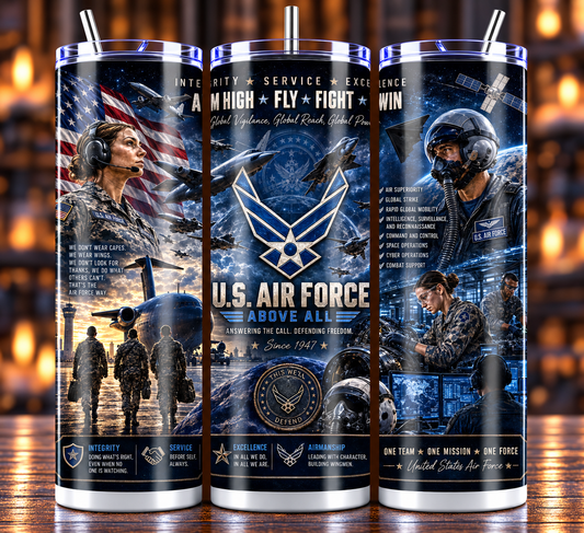 All Military Services 20oz Sublimated Tumbler