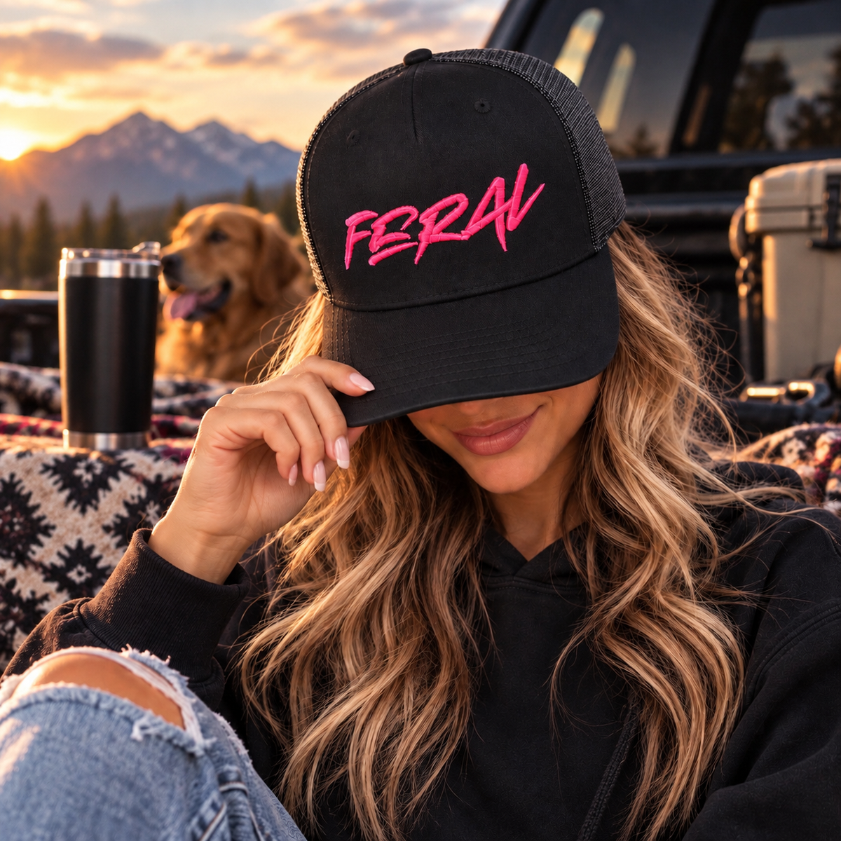 FERAL - Snapback Trucker Hat - Puff Embroidered