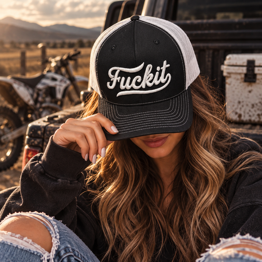 F@ck It - Snapback Trucker Hat - Puff Embroidered