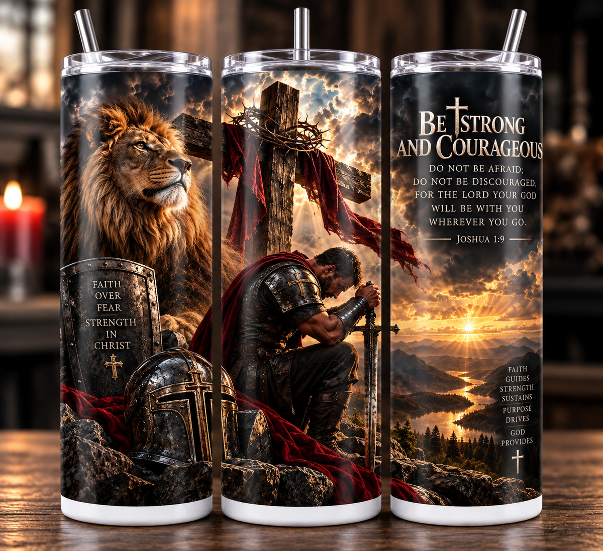 Warrior Faith 20oz Tumbler Inspirational Sublimated Tumbler