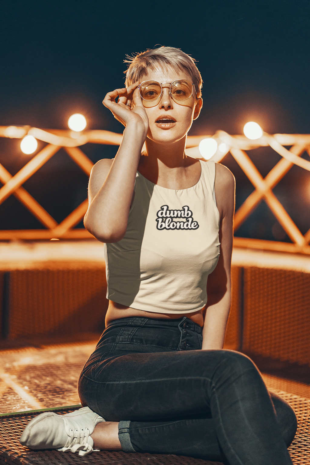 Women's Micro Tank - Dumb Blonde