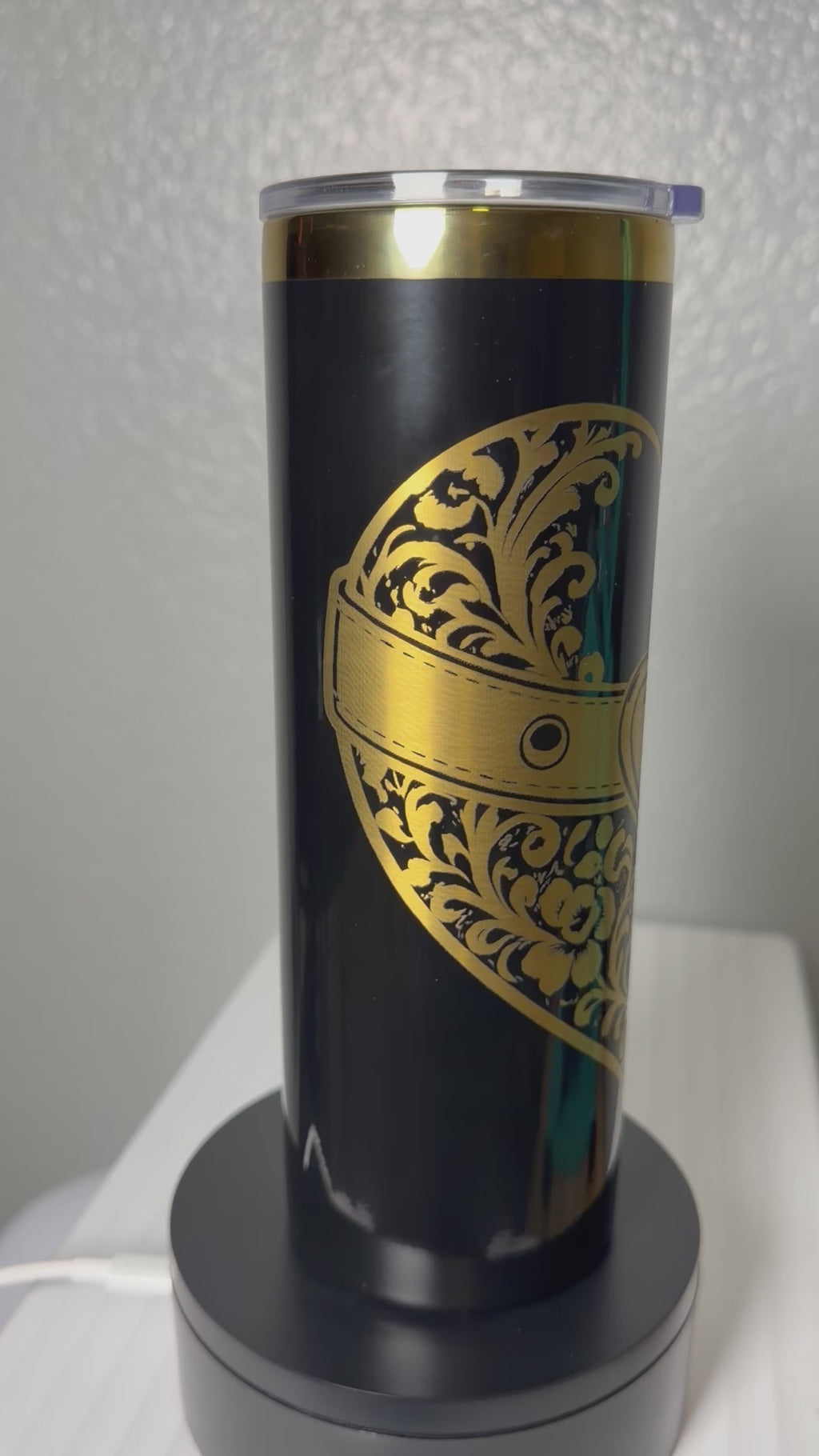 Tumbler - 20 oz Skinny Laser-Engraved - Golden Sin