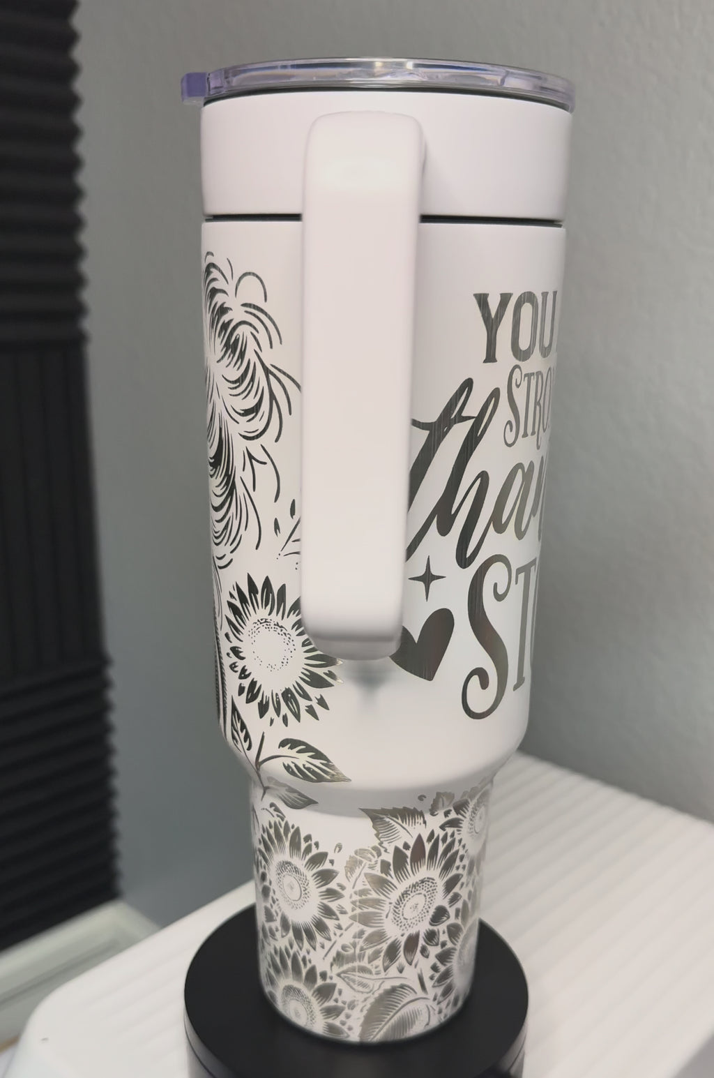Tumbler - 40 oz Laser-Engraved - You Are Stronger Than The Storm